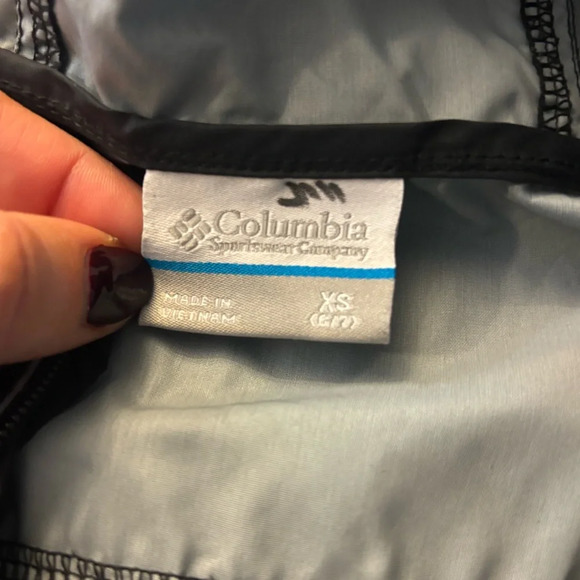 Kids Black Hooded Columbia Rain Jacket - Picture 3 of 5